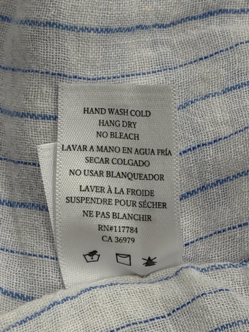 Rails Womens Size L Skirt Blue White Striped Tiered Linen Blend Boho Cottage - Picture 8 of 8